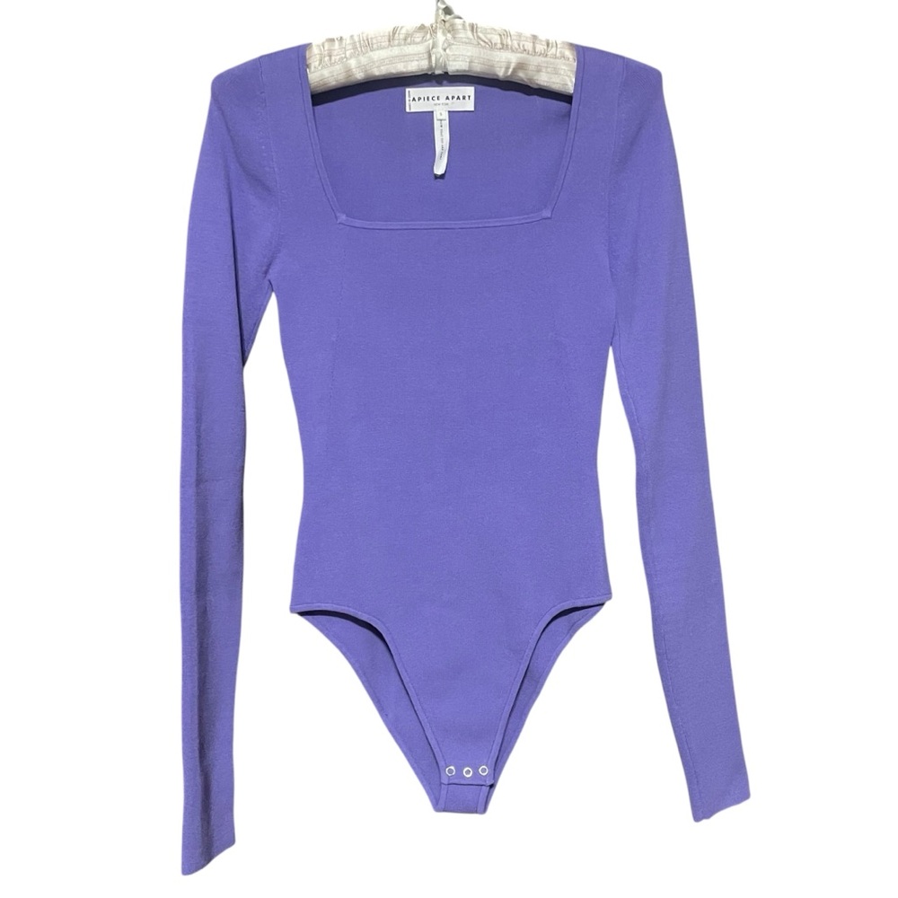 Apiece Apart Purple Marjetta Bodysuit Long Sleeve Top Size‎ S Comfortable Chick - Picture 4 of 10